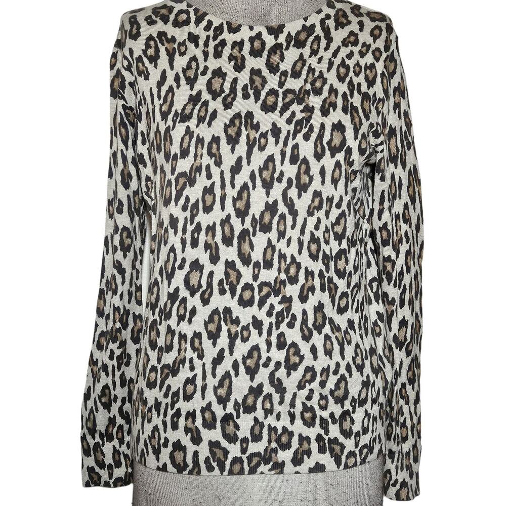 Banana Republic Animal Print Cotton Blend Sweater Size Small
